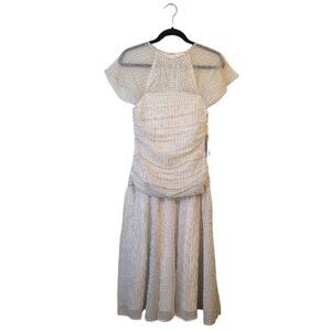 Never A Wallflower Women's Black/White Polka Dot Drop Waist Maxi Dress SZ XS NWT